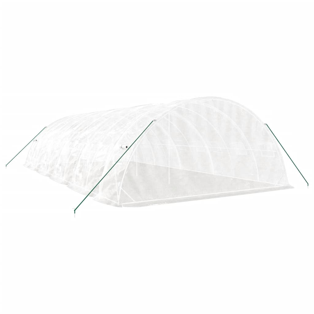 Gewächshaus mit Stahlrahmen Weiß 40 m² 8x5x2,3 m
