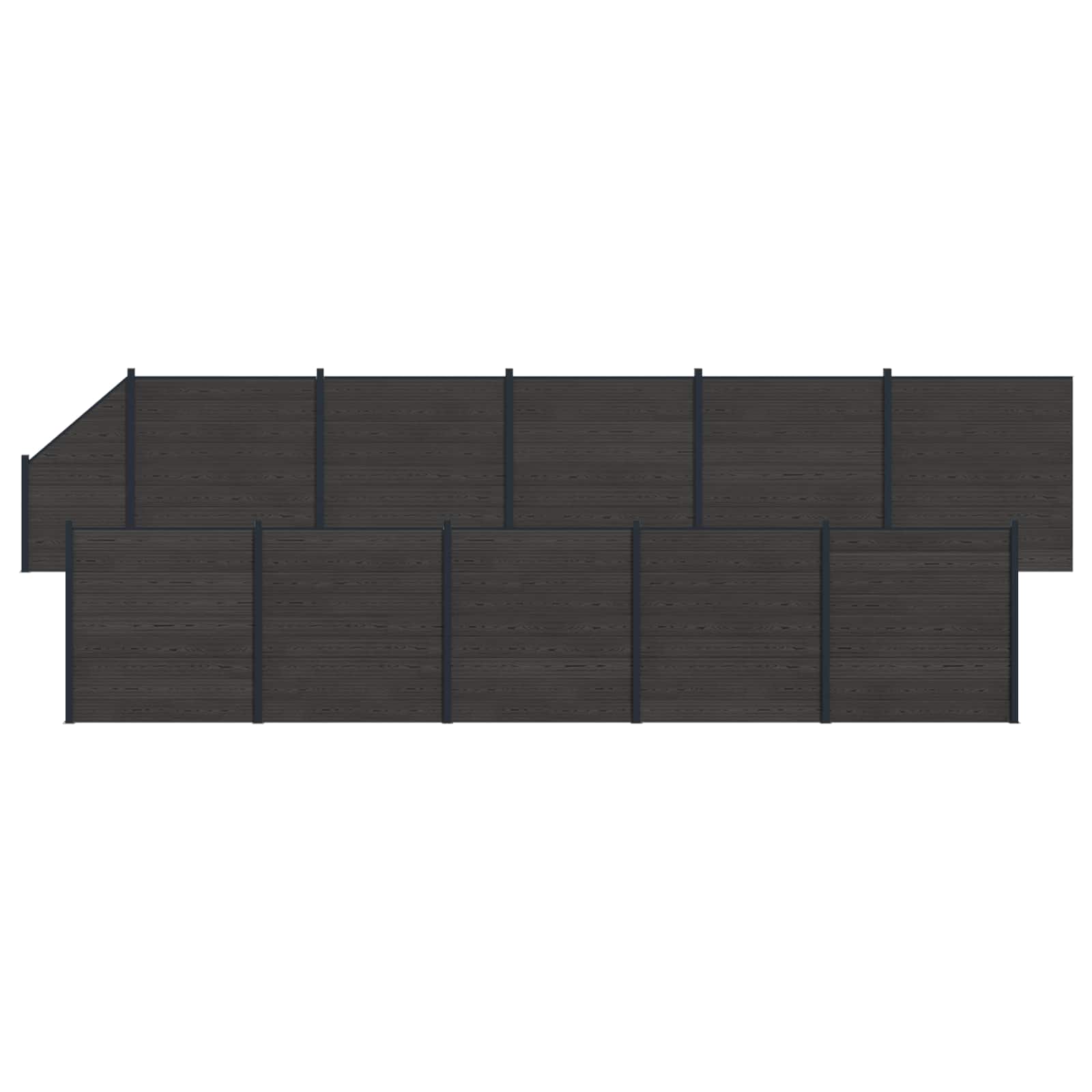 Zaunelement WPC 180x186 cm Schwarz