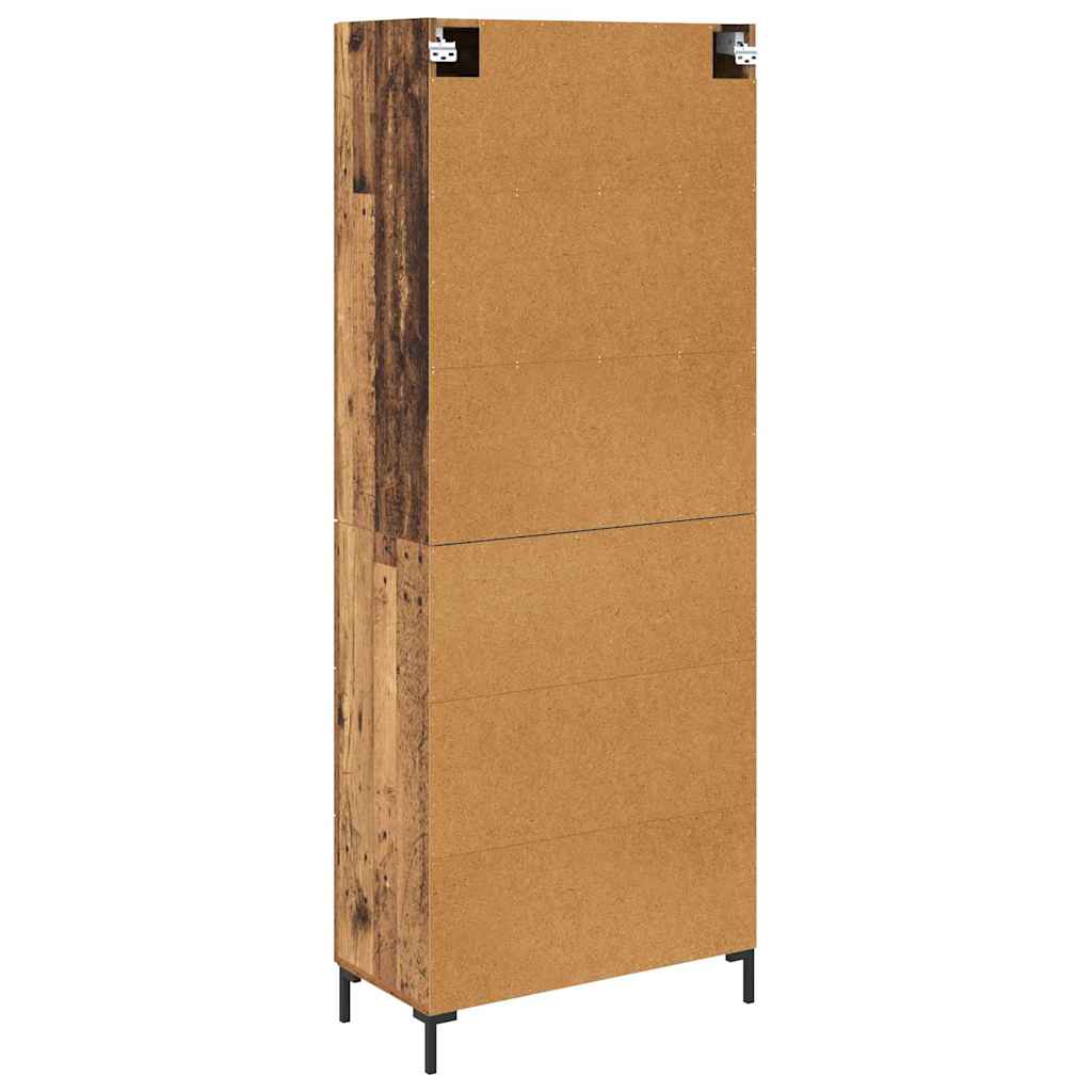 Highboard Hochglanz-Weiß 69,5x34x180 cm Holzwerkstoff