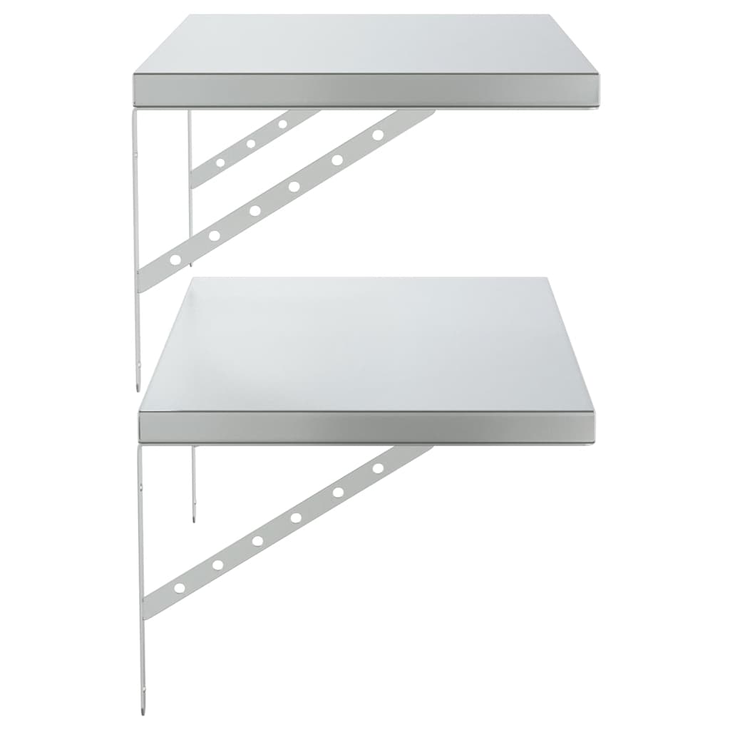 Wandregale 2 Stk. 100x40 cm Silbern Edelstahl