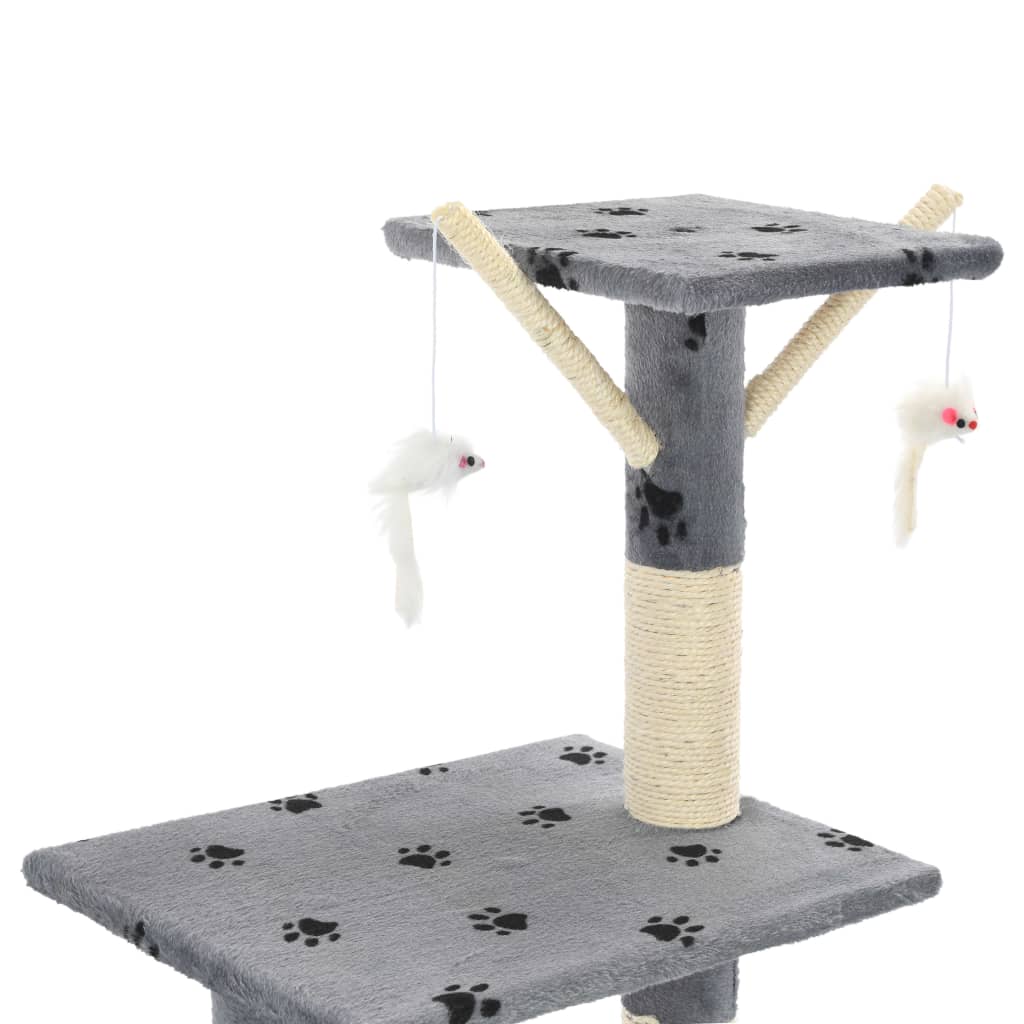 Katzen-Kratzbaum mit Sisal-Säulen 138 cm Grau