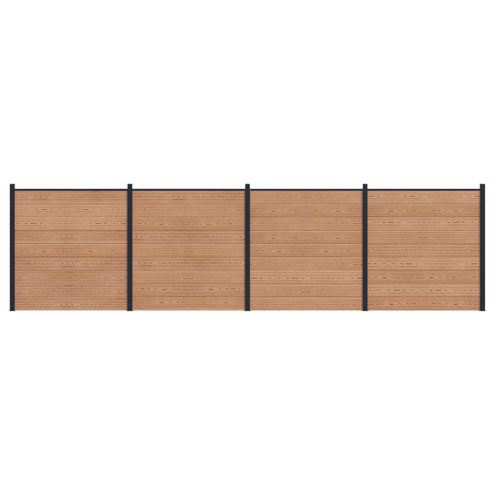 Zaunelement WPC 180x186 cm Schwarz