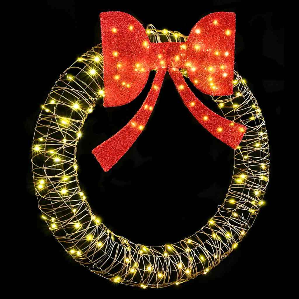 Kranz mit 60 LEDs Warmweiß 76 x 76 x 8 cm PET