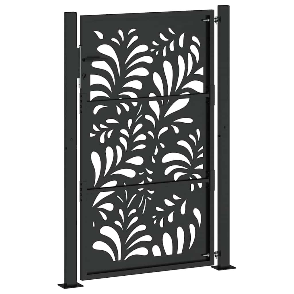 Gartentor Schwarz 100x100 cm Stahl Lichtdesign