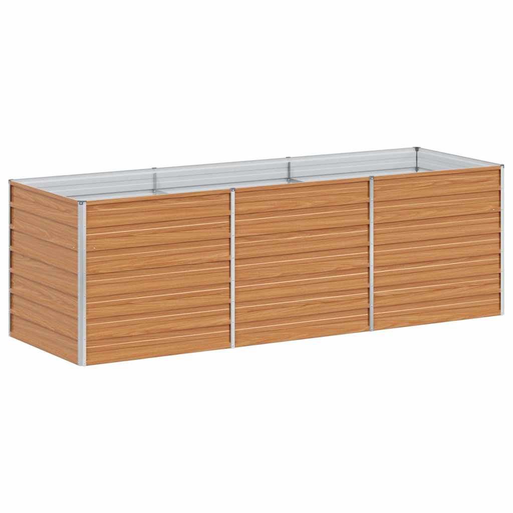 Hochbeet Hellbraun 100 x 100 x 77 cm Verzinkter Stahl