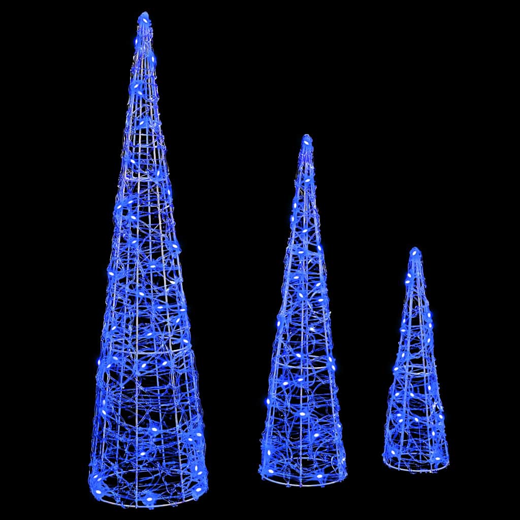 Weihnachtsbaum mit 90 LEDs 3 pcs Warmweiß 20 x 20 x 80 cm Acryl