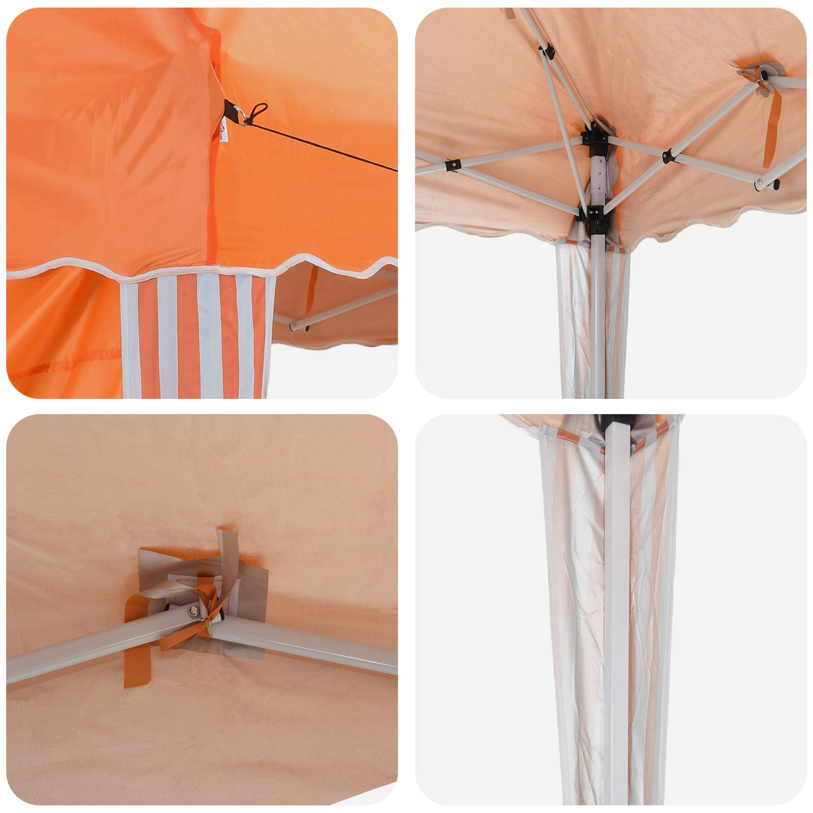 Pop-up Partyzelt 288 x 288 x 245 cm Creme Oxford-Stoff