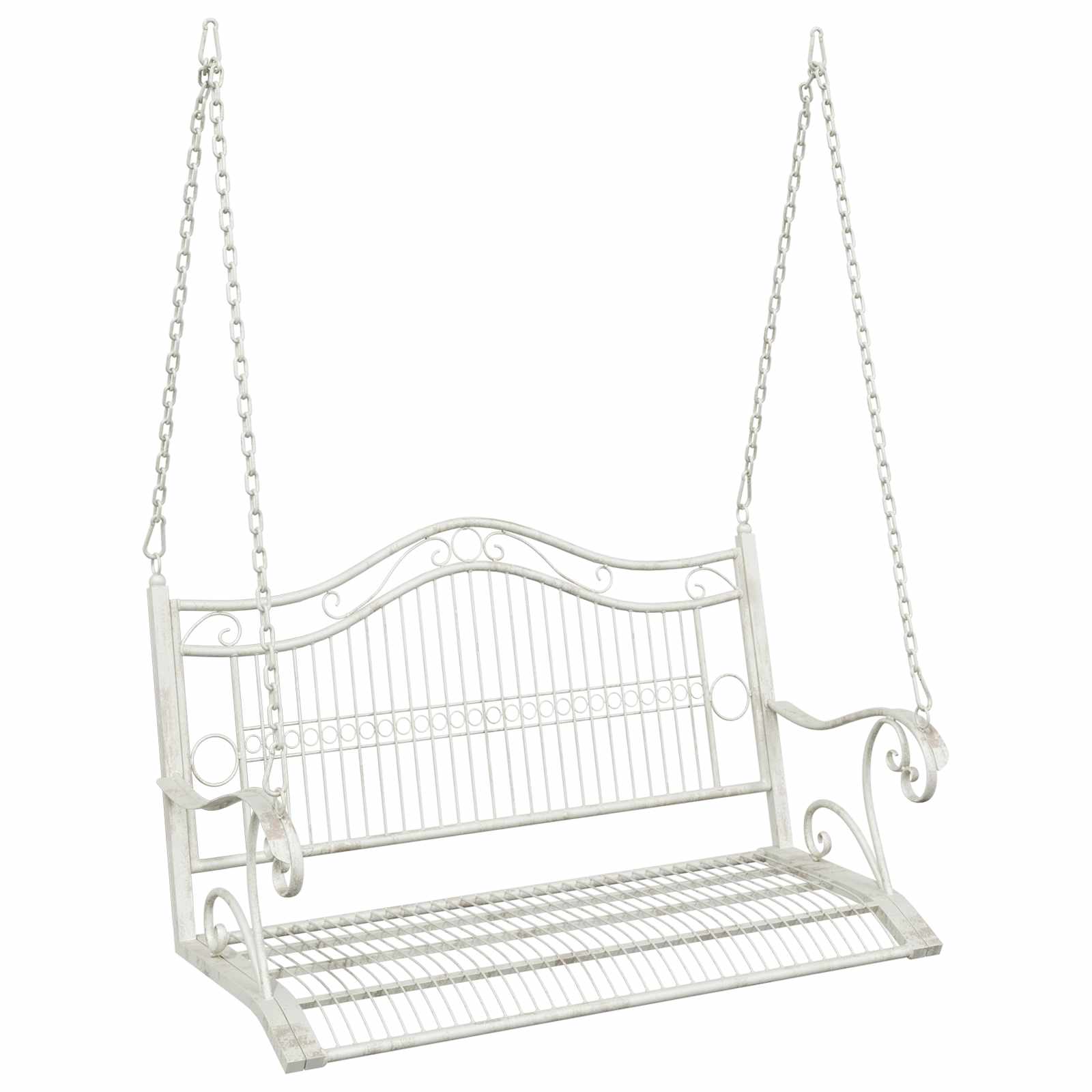 Schaukelbank Stahl 71 x 75 x 59 cm Antik Weiß