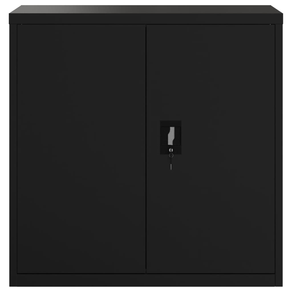 Aktenschrank mit 2 Türen Grau 90 cm Stahl