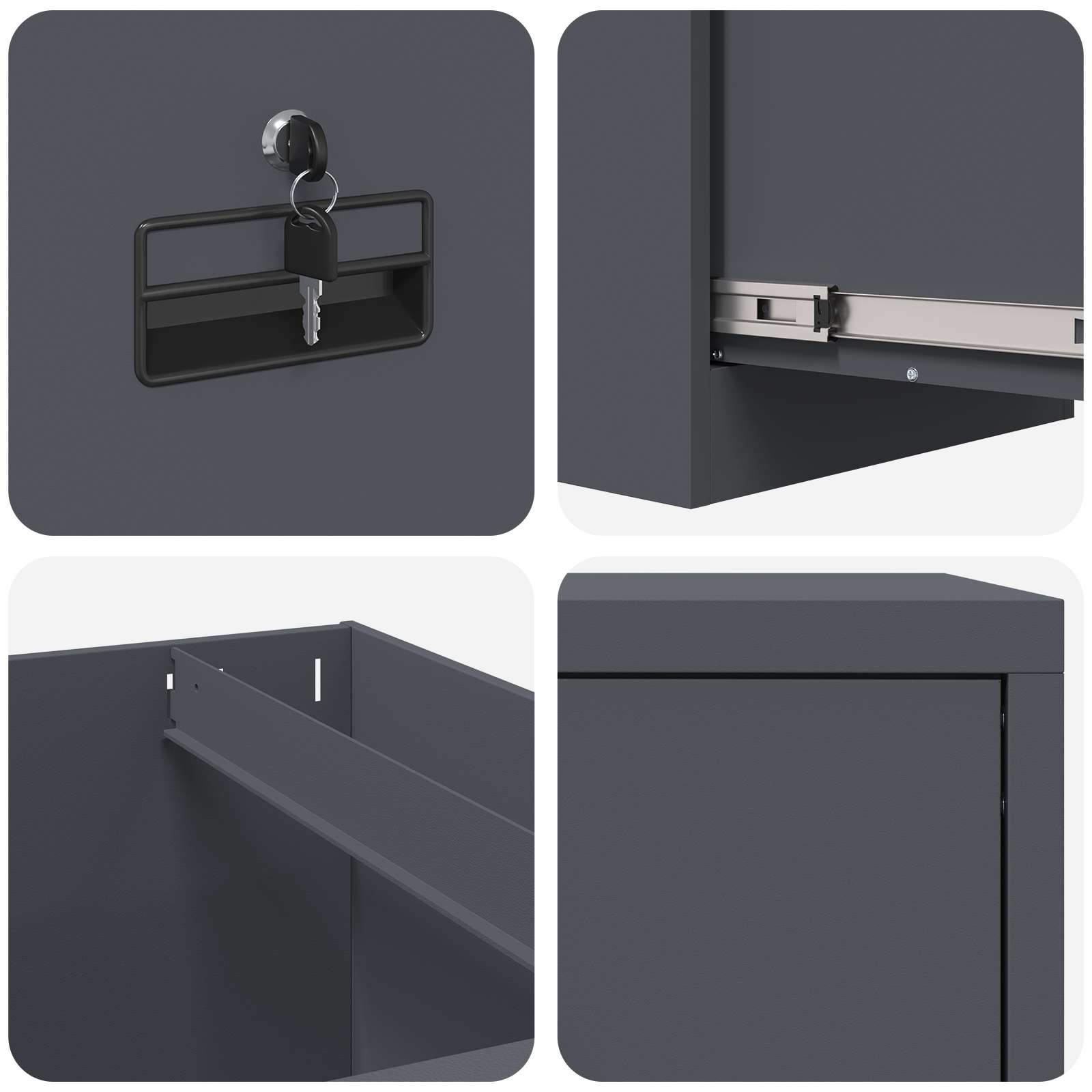Aktenschrank 2 pcs Schwarz 44 x 50 x 139 cm Kaltgewalzter Stahl