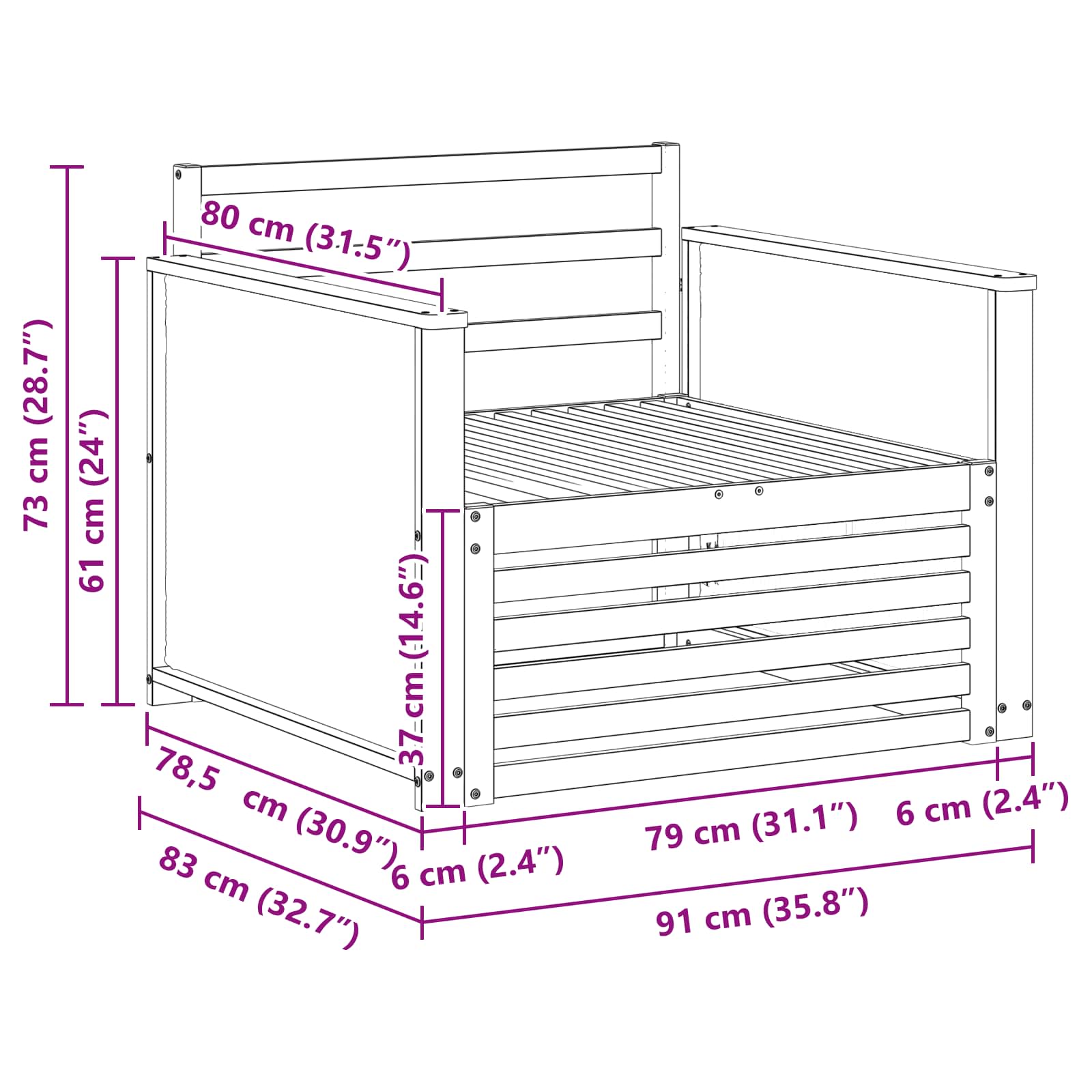 2 Stück Outdoor-Sofa Natur