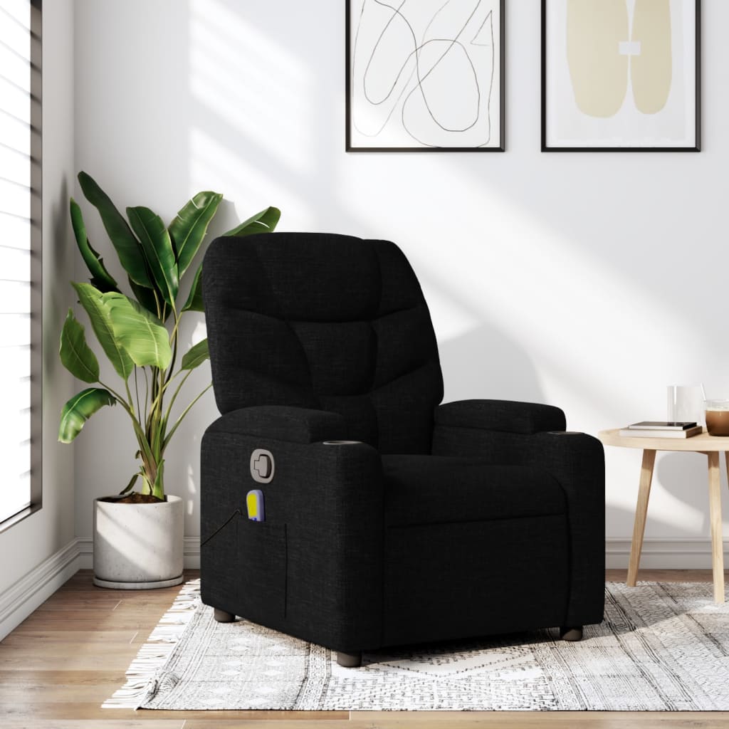 Massage-Relaxsessel, hellgrauer Stoff