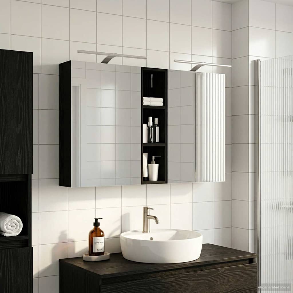 Badezimmerschrank-Set 3 pcs 80 x 10,5 x 50 cm Holzwerkstoff