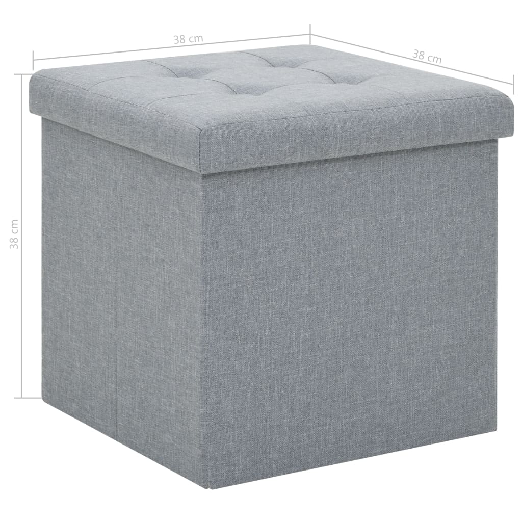 Hocker mit Stauraum Cremeweiß Leinenoptik