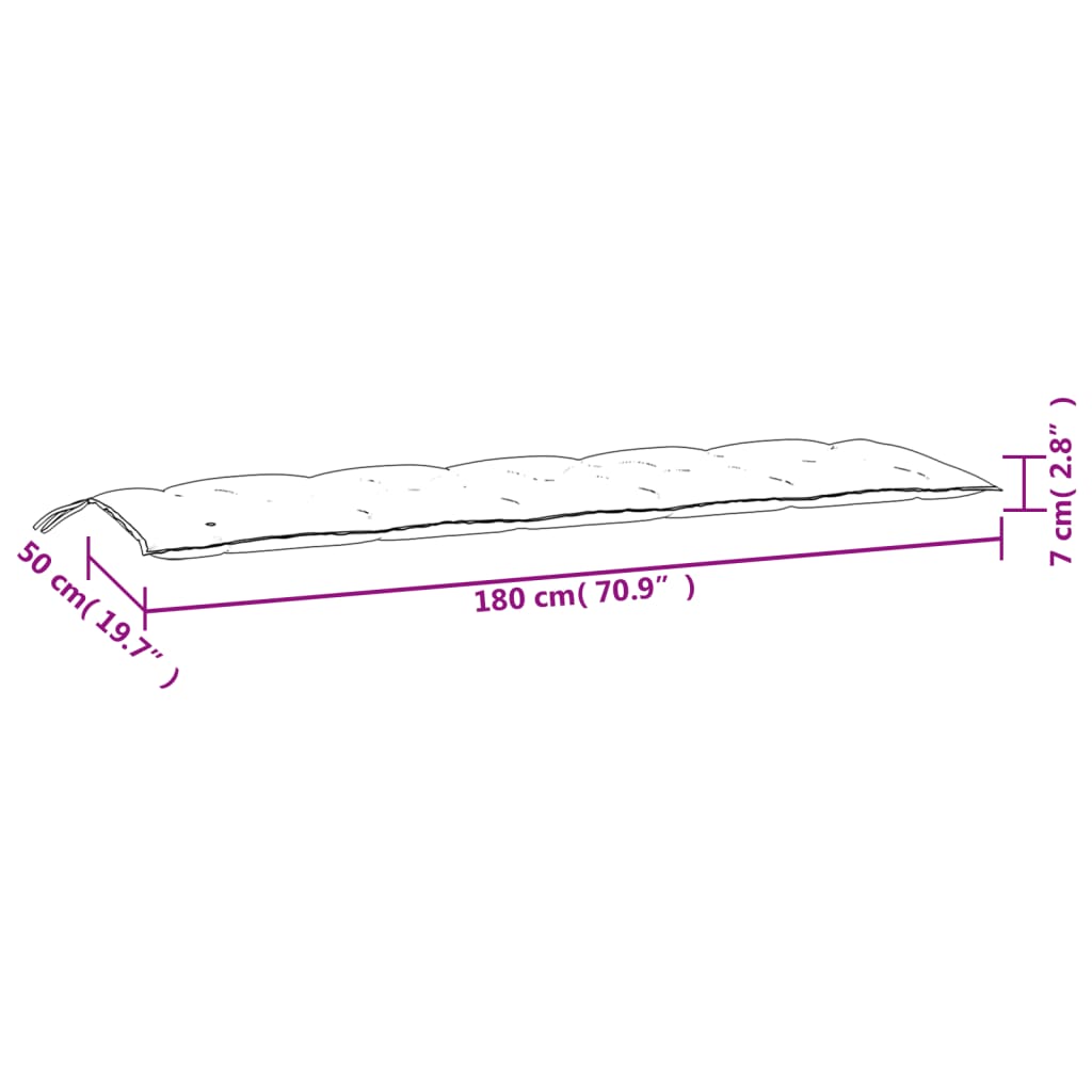 Gartenbank-Auflage Anthrazit 100x50x7 cm Oxford-Gewebe