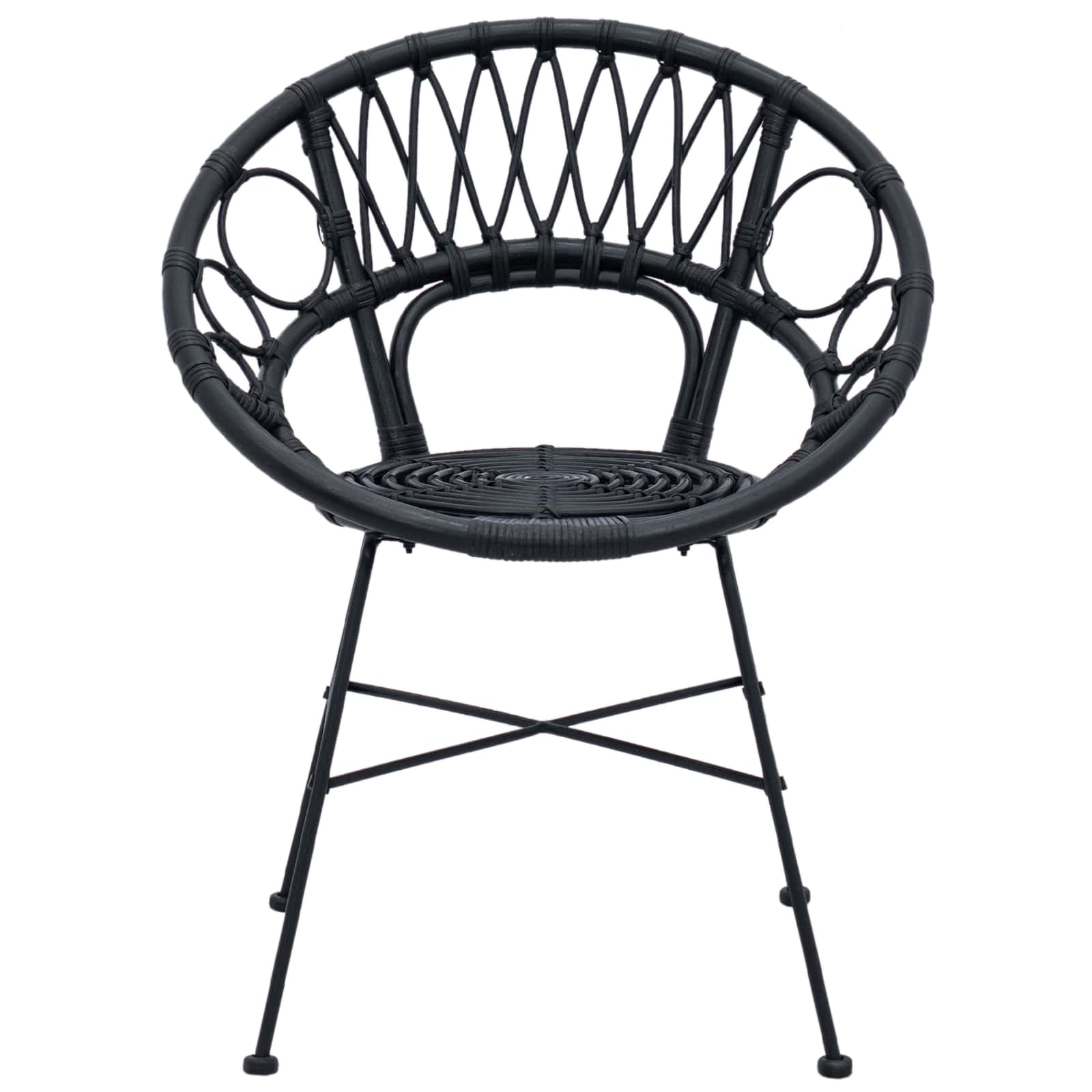 Esszimmerstuhl 2 pcs Rattan und Eisen Natur 54 x 65 x 82 cm