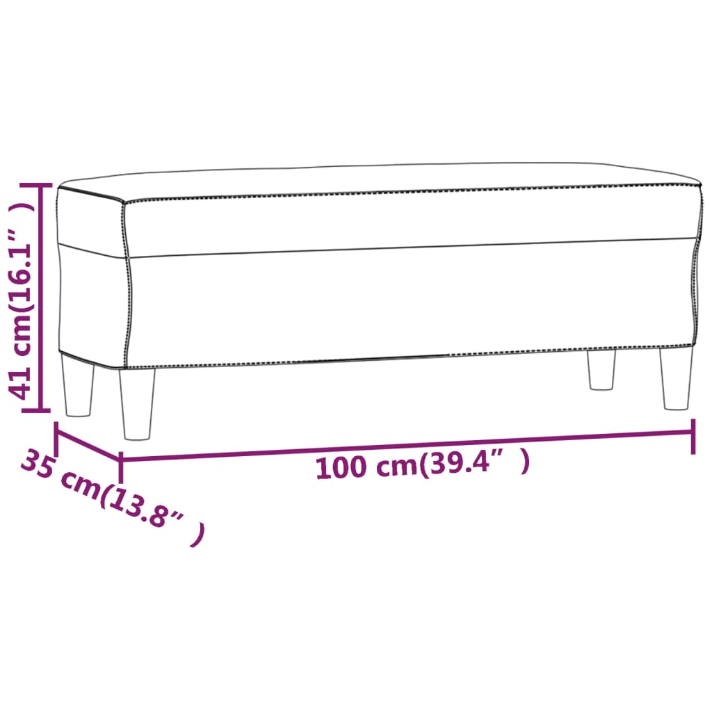 Sitzbank Schwarz 70x35x41 cm Kunstleder