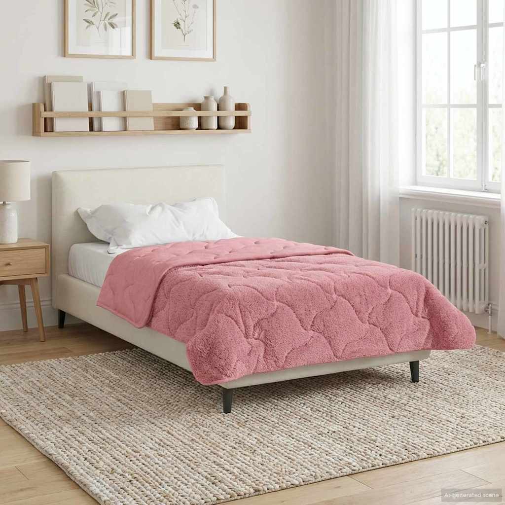 Sommerdecke Anthrazit 135 x 200 cm Mikrofaser und Teddy-Fleece