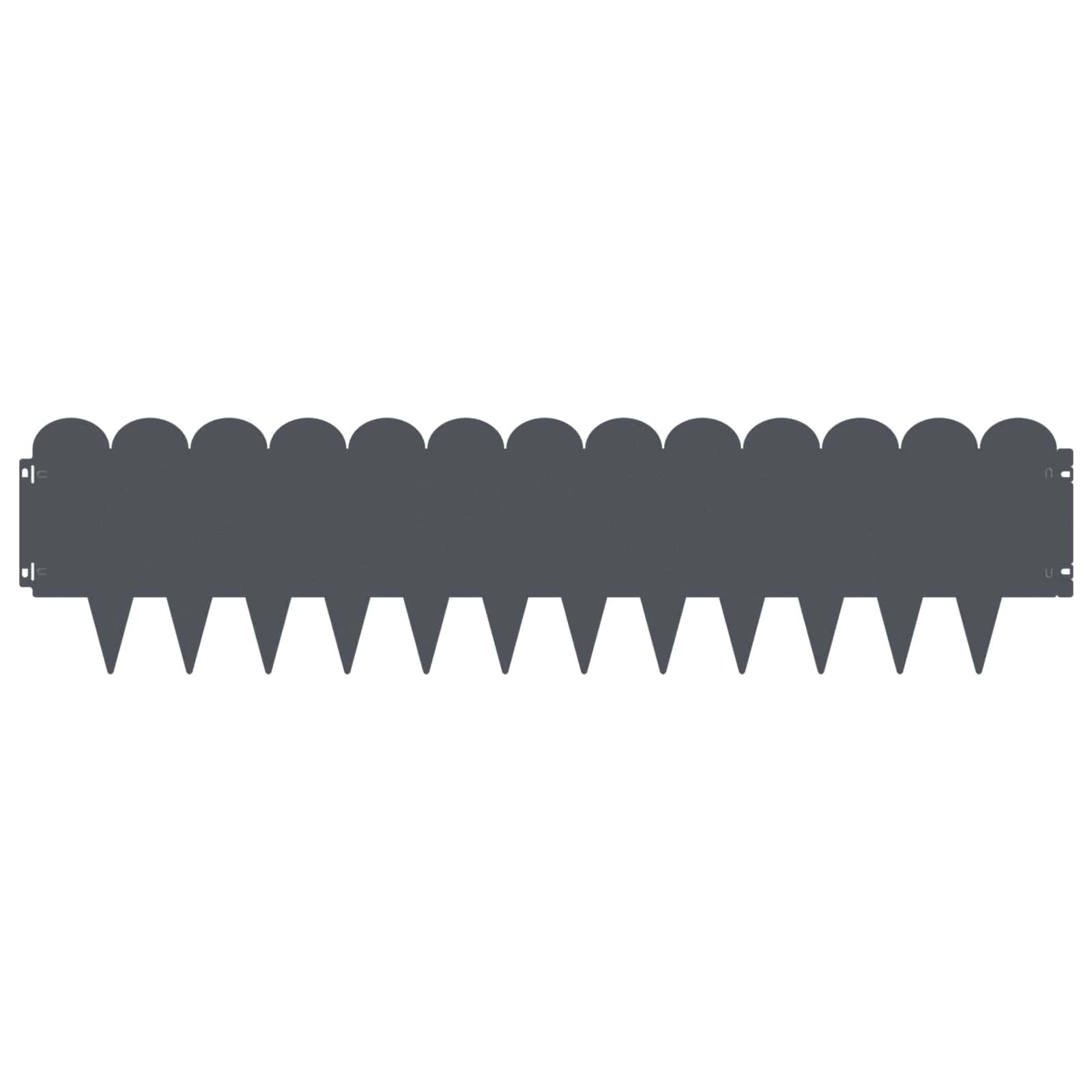 Raseneinfassung 10 pcs 103 x 15 cm Stahl Schwarz