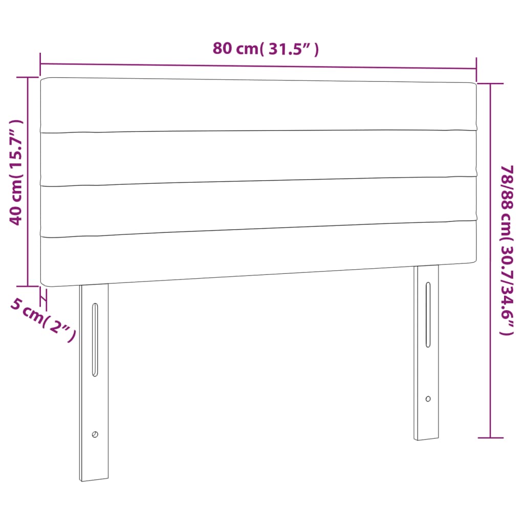 Kopfteil Hellgrau 80x5x118/128 cm Stoff
