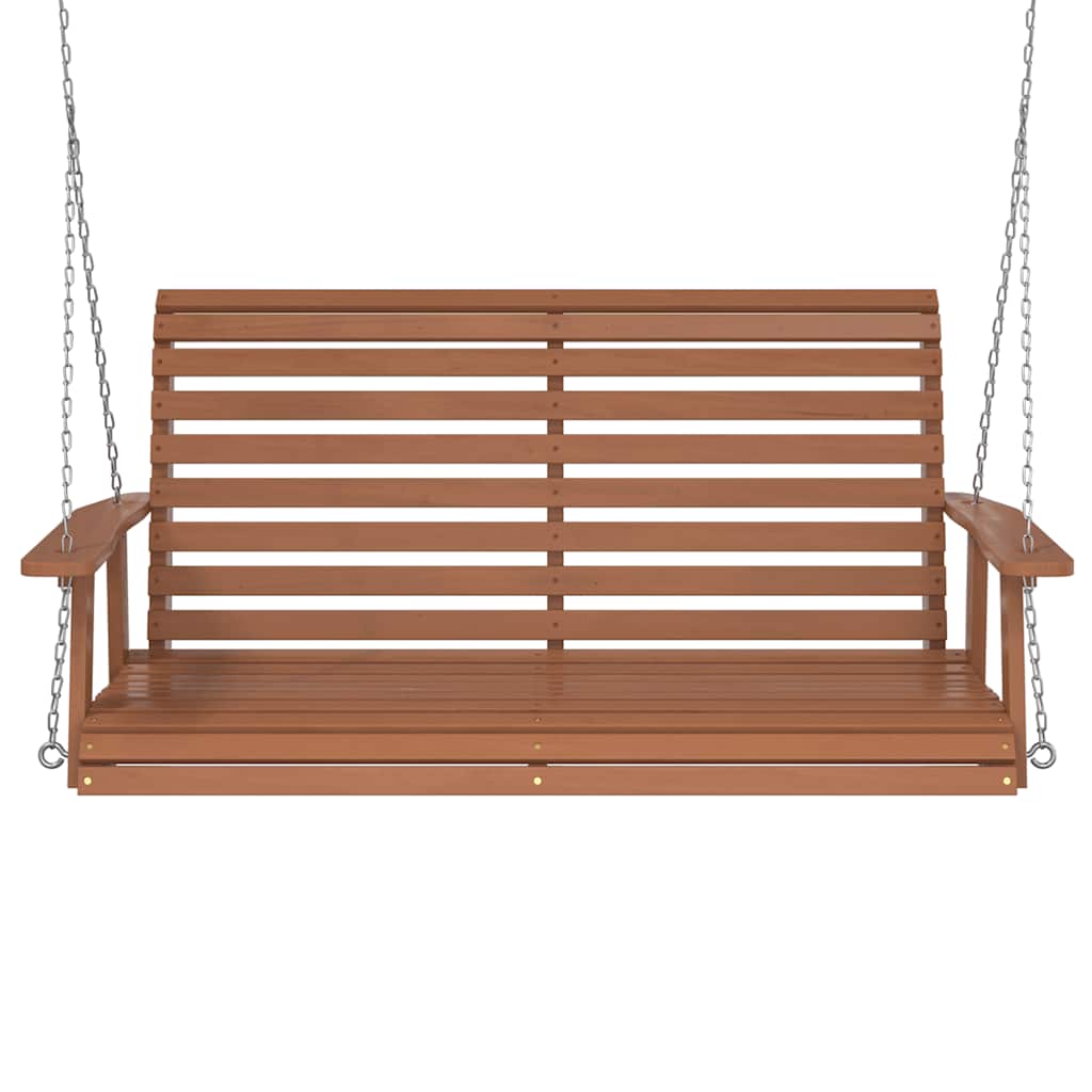 Garten-Hängestuhl mit Metallketten Braun Massivholz Tanne