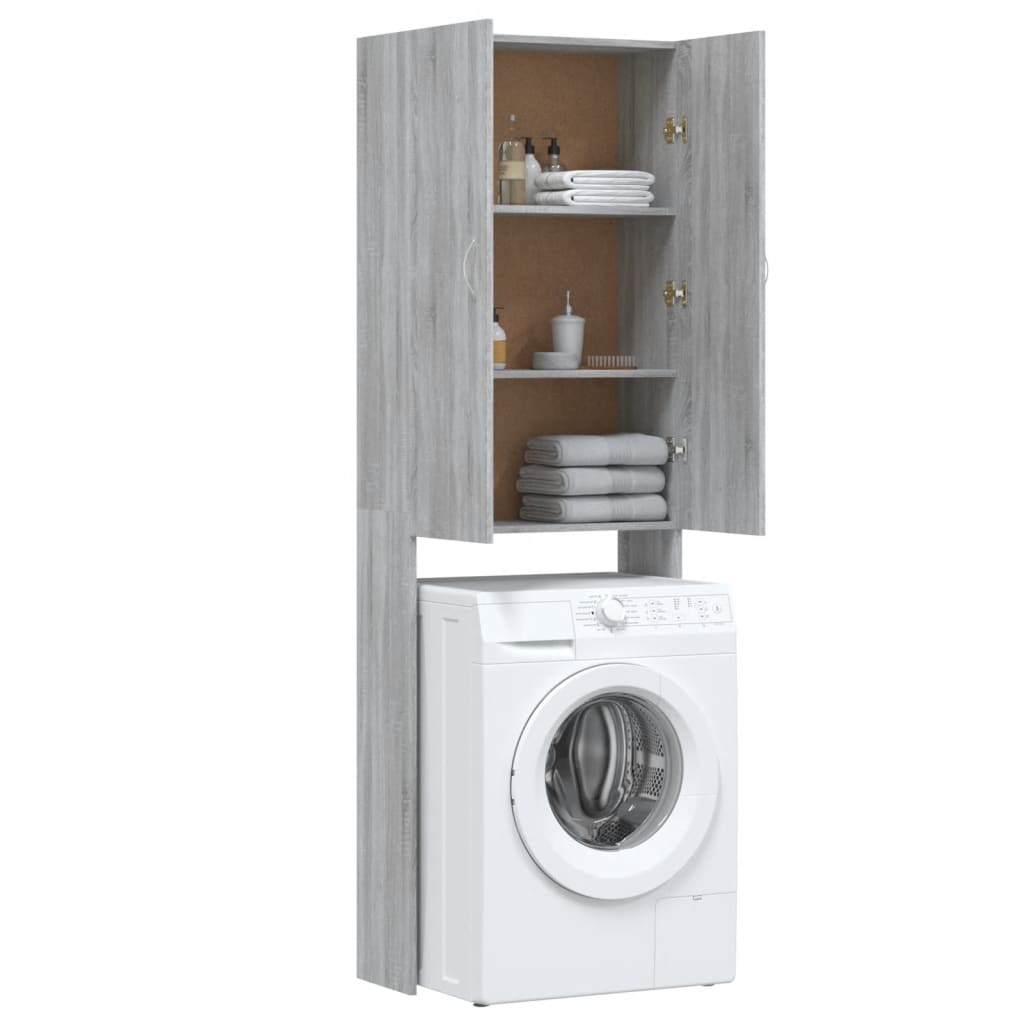 Waschmaschinenschrank Weiß 64x25,5x190 cm