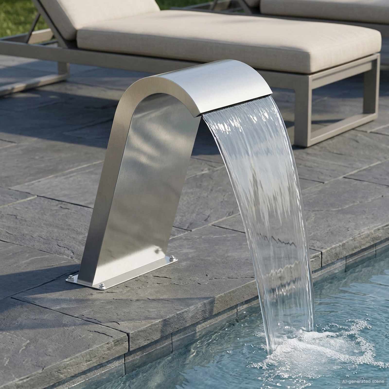 Pool-Wasserfall 50x30x60 cm Edelstahl 304