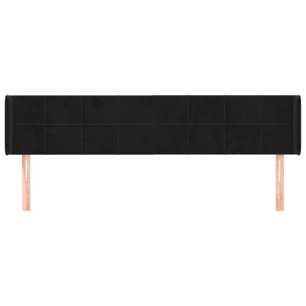 Kopfteil mit Ohren Dunkelblau 93x16x78/88 cm Samt