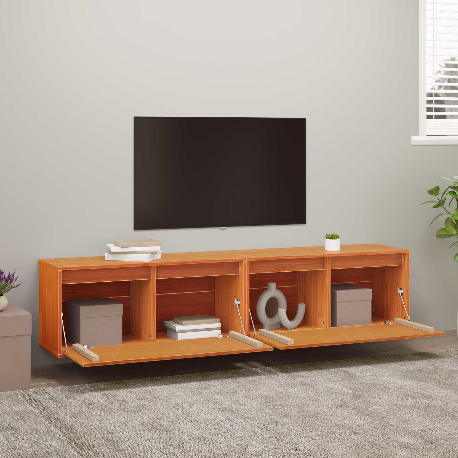 Wandschrank 80x30x35 cm Massivholz Kiefer