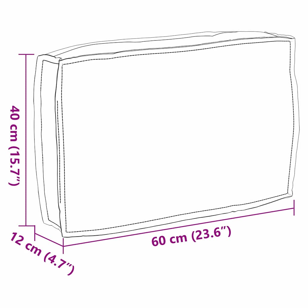 Kissen Anthrazit 60 x 40 x 12 cm Oxford-Stoff