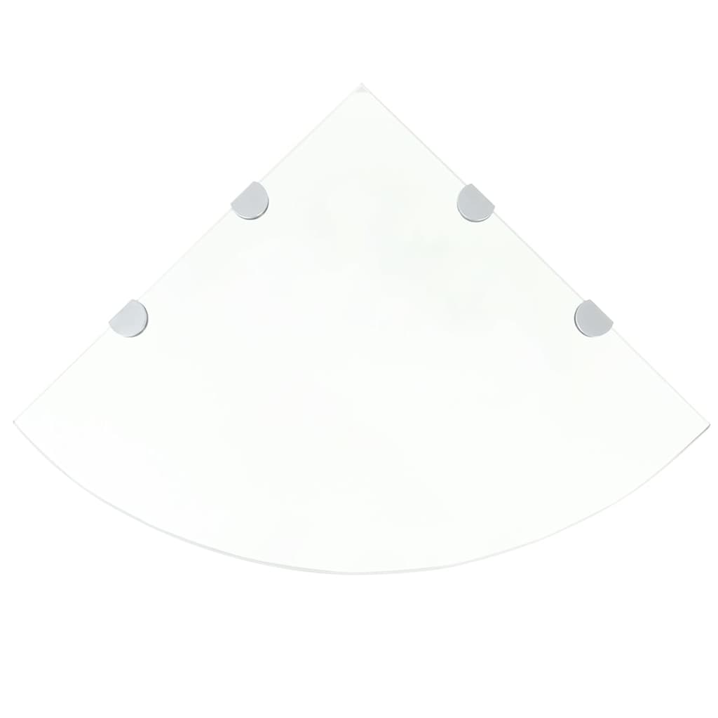 Eckablage mit Verchromten Halterungen Glas Transparent 25x25 cm
