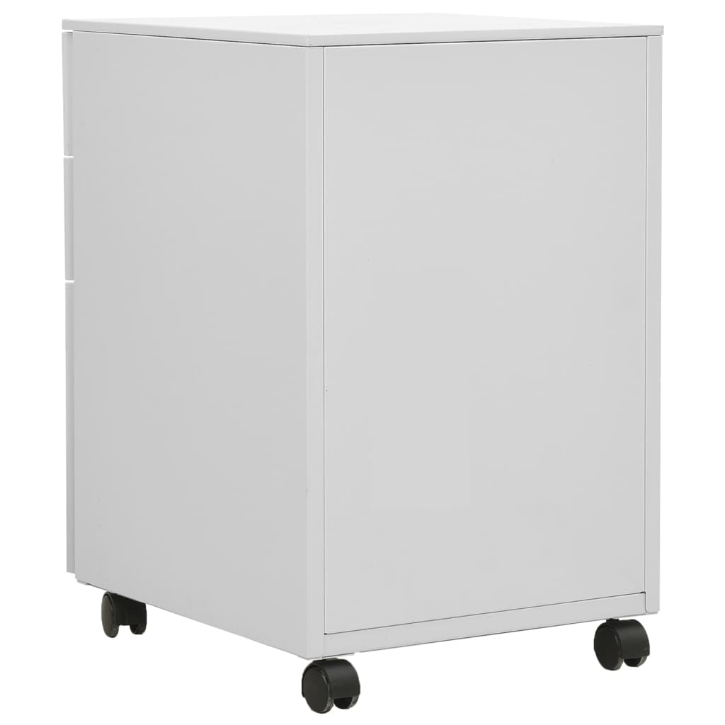 Aktenschrank mit Rollen Weiß 39x45x60 cm Stahl