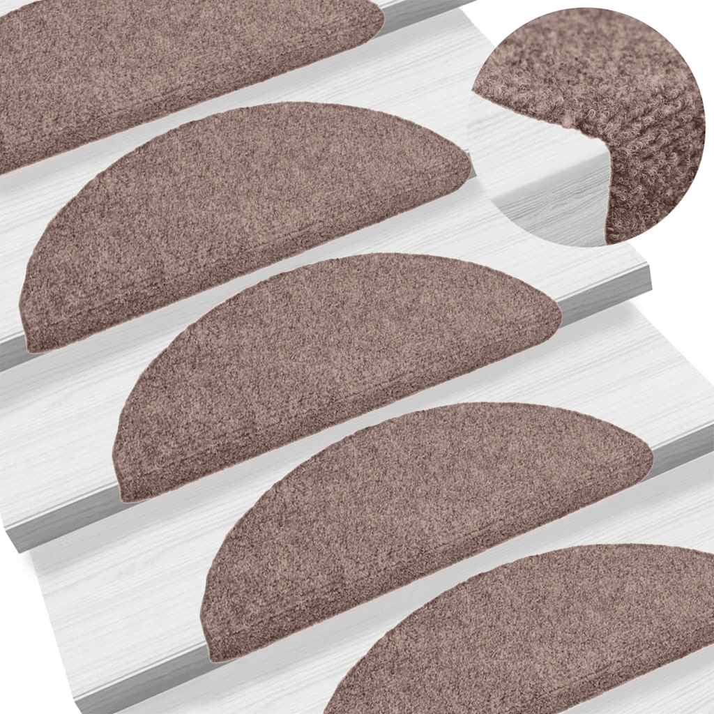 Stufenmatten Selbstklebend 15 Stk. 56x17x3 cm Hellbraun Halbrund