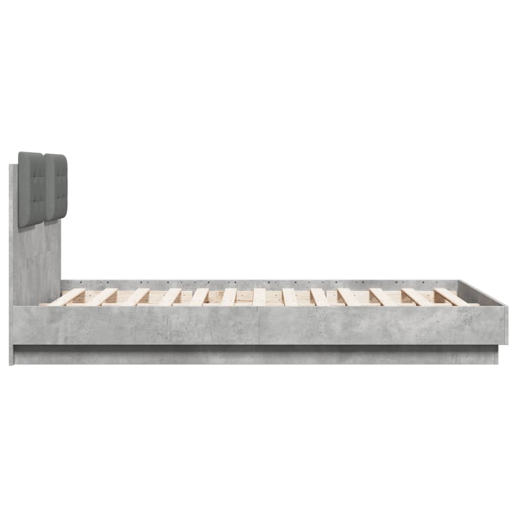 Bettgestell mit Kopfteil Grau Sonoma 180x200 cm Holzwerkstoff