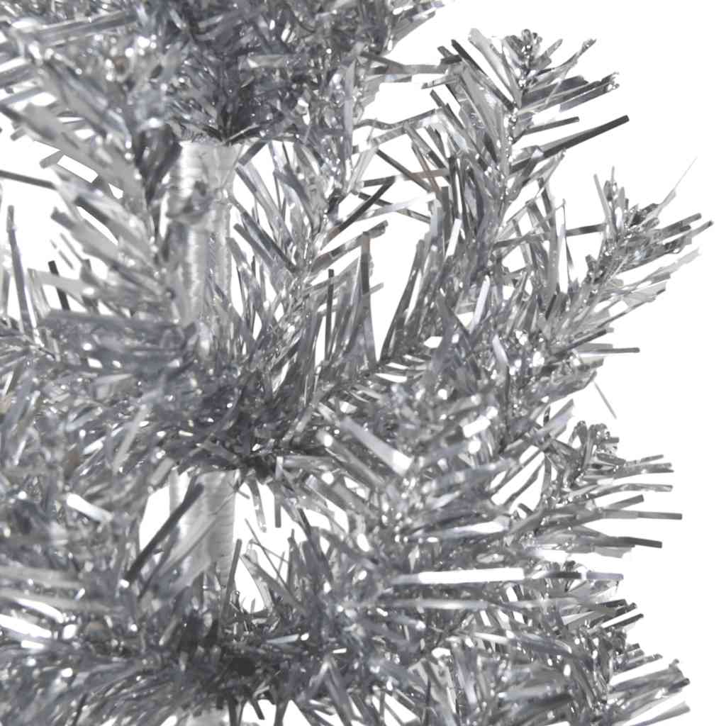 Künstlicher Halb-Weihnachtsbaum mit Ständer Schlank Weiß 180 cm