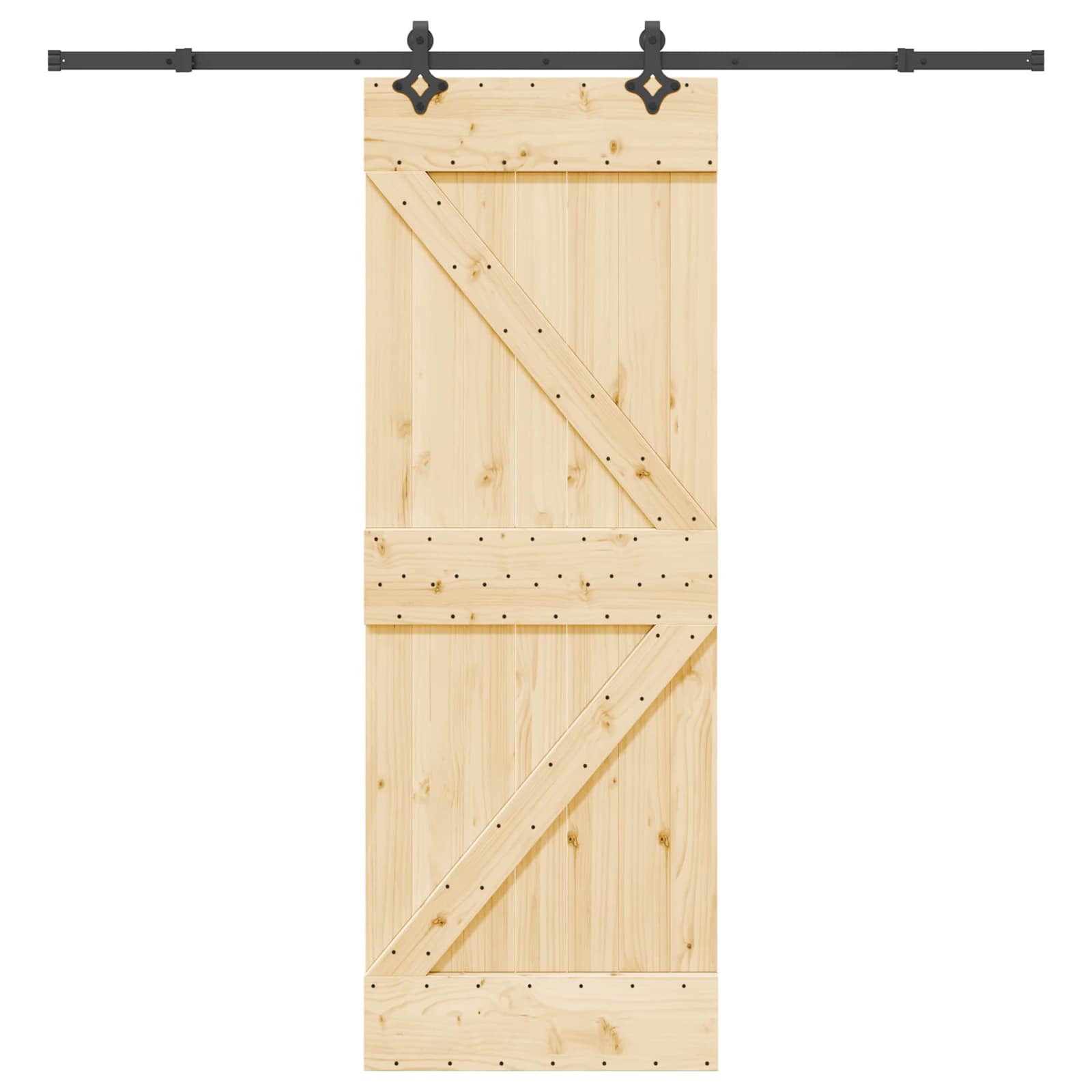 Schiebetür NARVIK Natürlich und Schwarz 70 x 210 cm (152,5 cm)