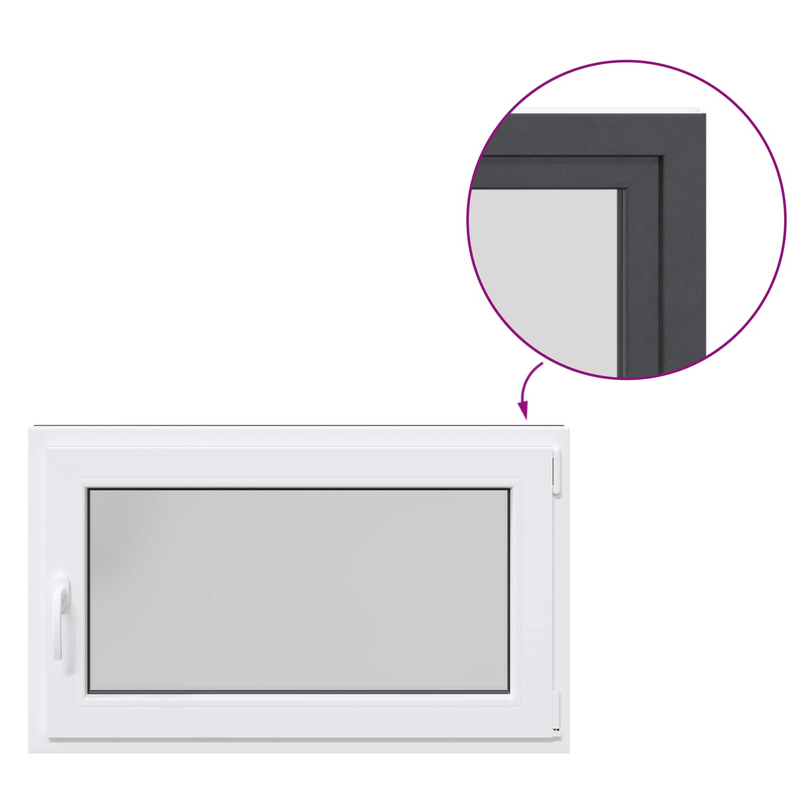 Kellerfenster RISOR 50 x 50 cm PVC und Glas Weiß