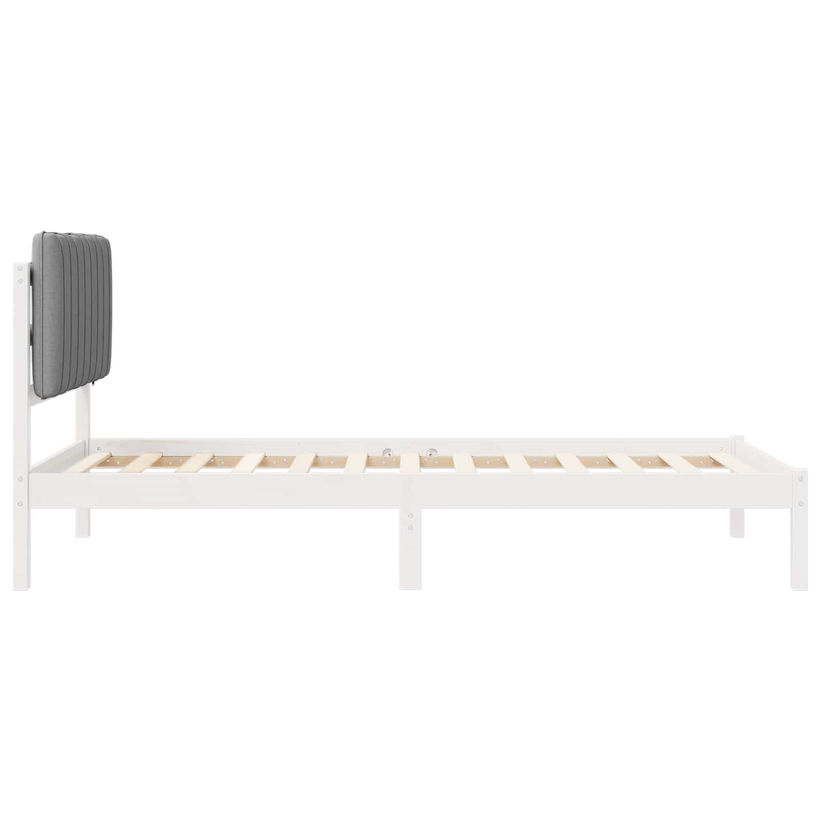 Bettgestell mit gepolstertem Kopfteil Hellgrau 200 x 200 cm