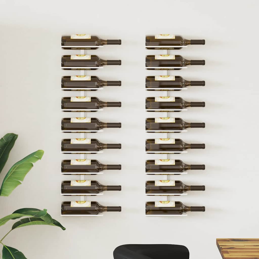 Wand-Weinregal für 9 Flaschen Schwarz Eisen