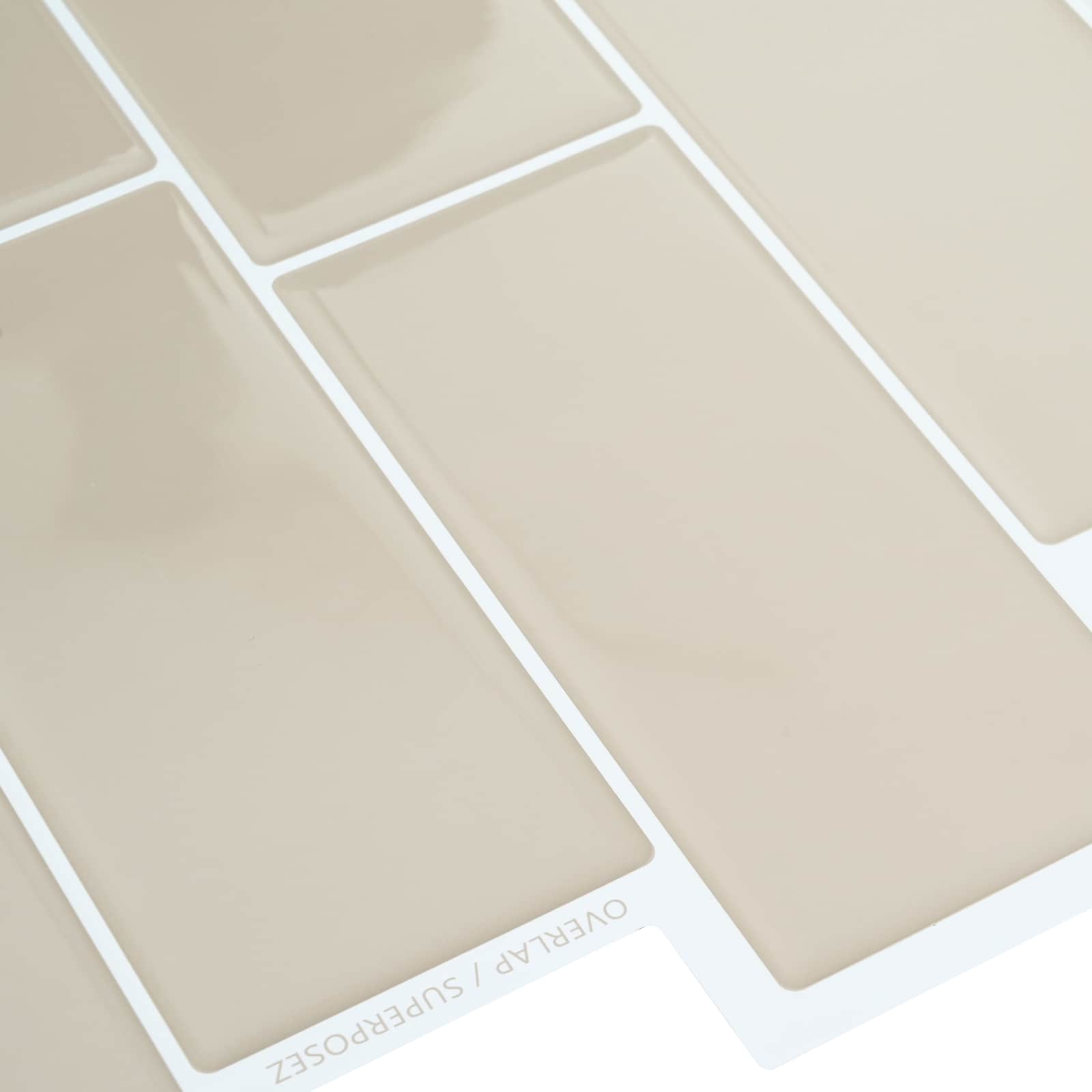 U-Bahn-Fliese 10 pcs Weiß Grau 29 x 21 cm Polyurethan und PET