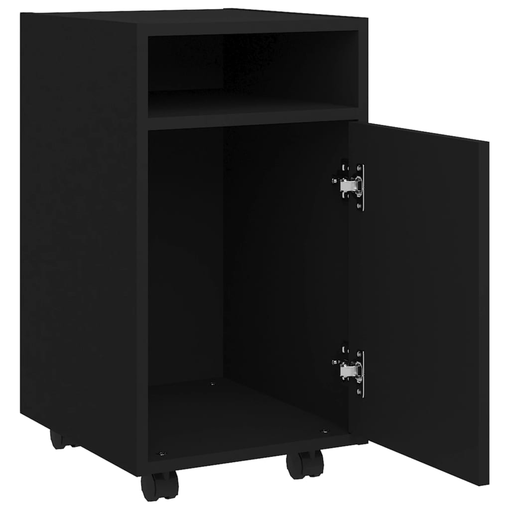 Beistellschrank mit Rollen Weiß 33x38x60 cm Holzwerkstoff