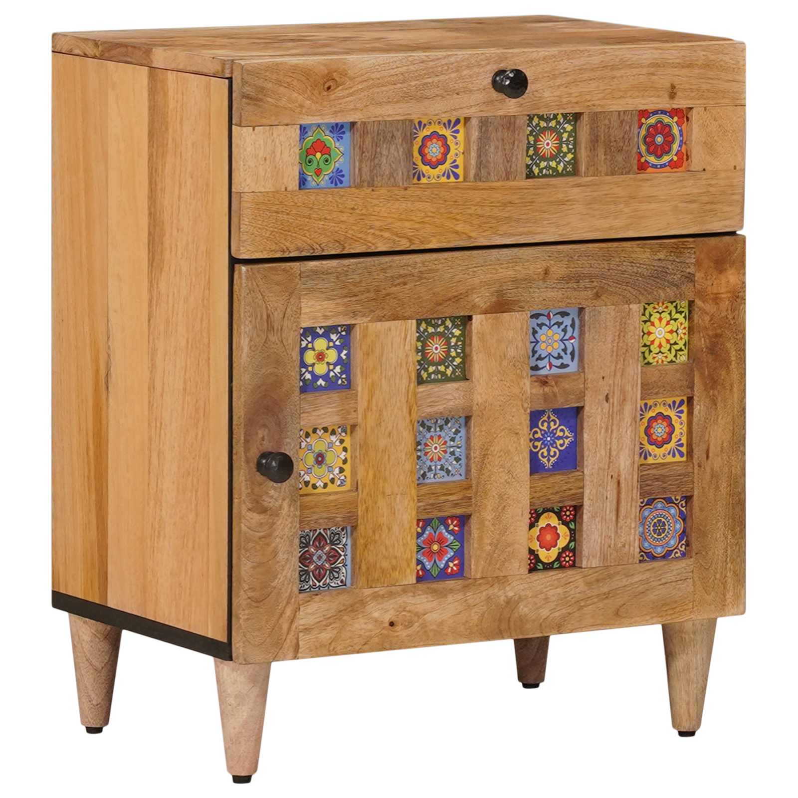 Nachttisch Braun 50 x 33 x 60 cm Massivholz Mango