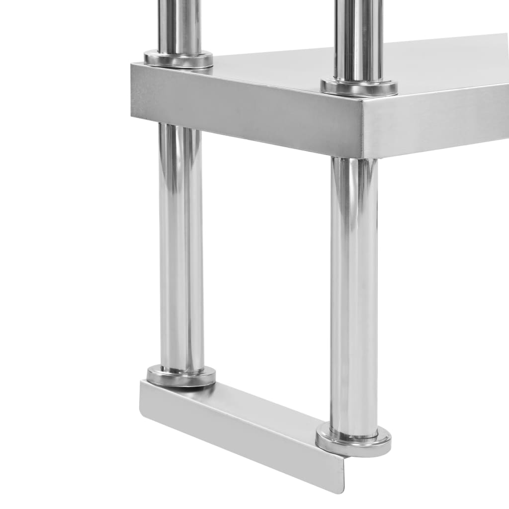 Aufsatzboard für Arbeitstisch 120 x 30 x 35 cm Edelstahl