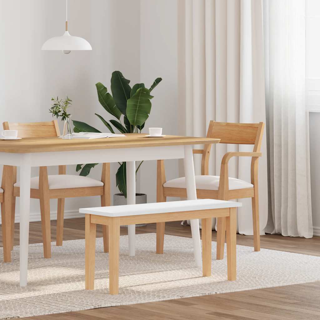 Bank 90 cm Braun Massivholz Gummibaum