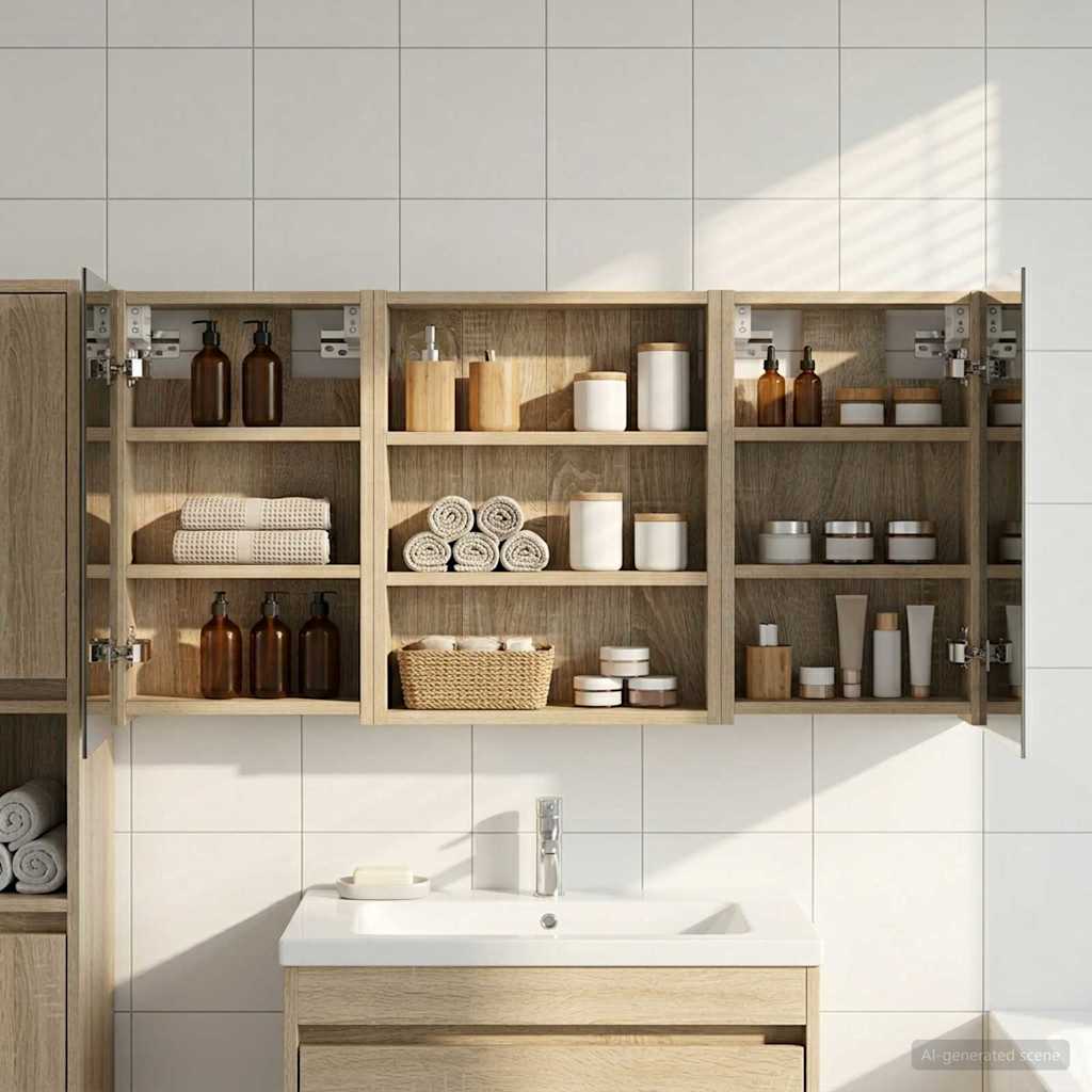 Badezimmerschrank-Set 3 pcs 80 x 10,5 x 50 cm Holzwerkstoff