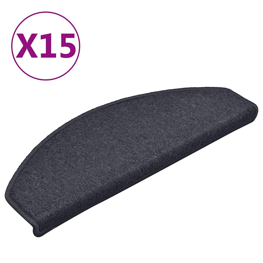 Stufenmatten 15 Stk. 56x17x3 cm Anthrazit Halbrund