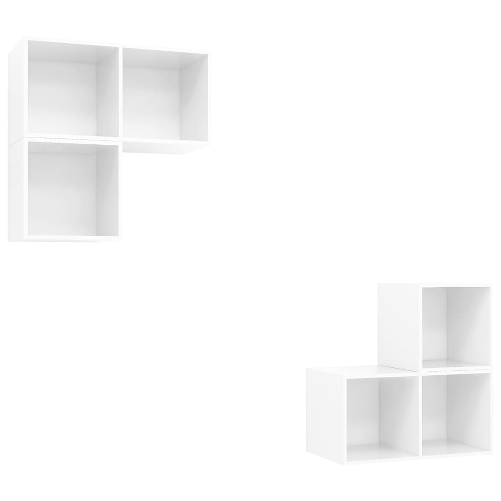 4-tlg. TV-Schrank-Set Weiß Holzwerkstoff