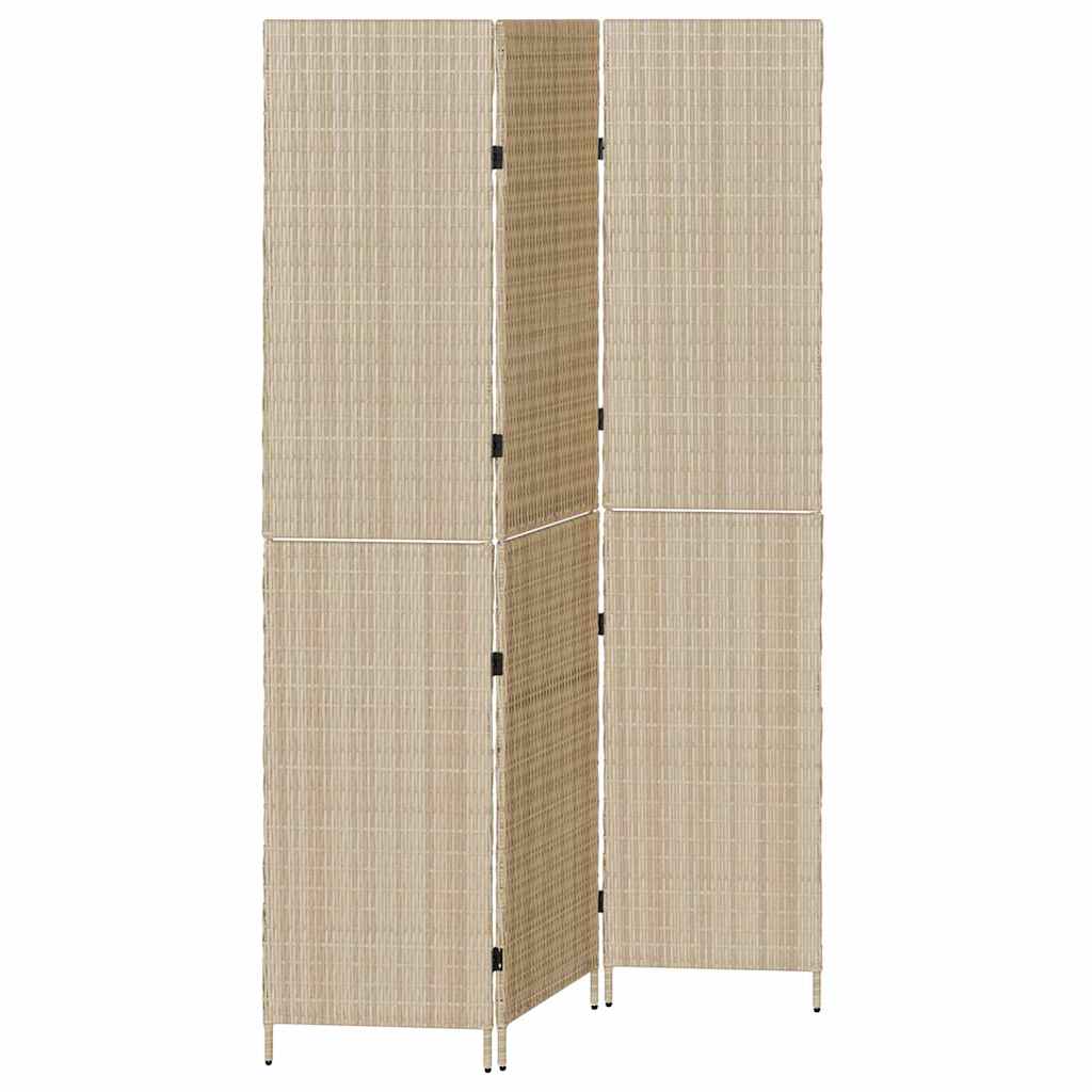 Raumteiler Schwarz 146 x 180 cm Poly-Rattan