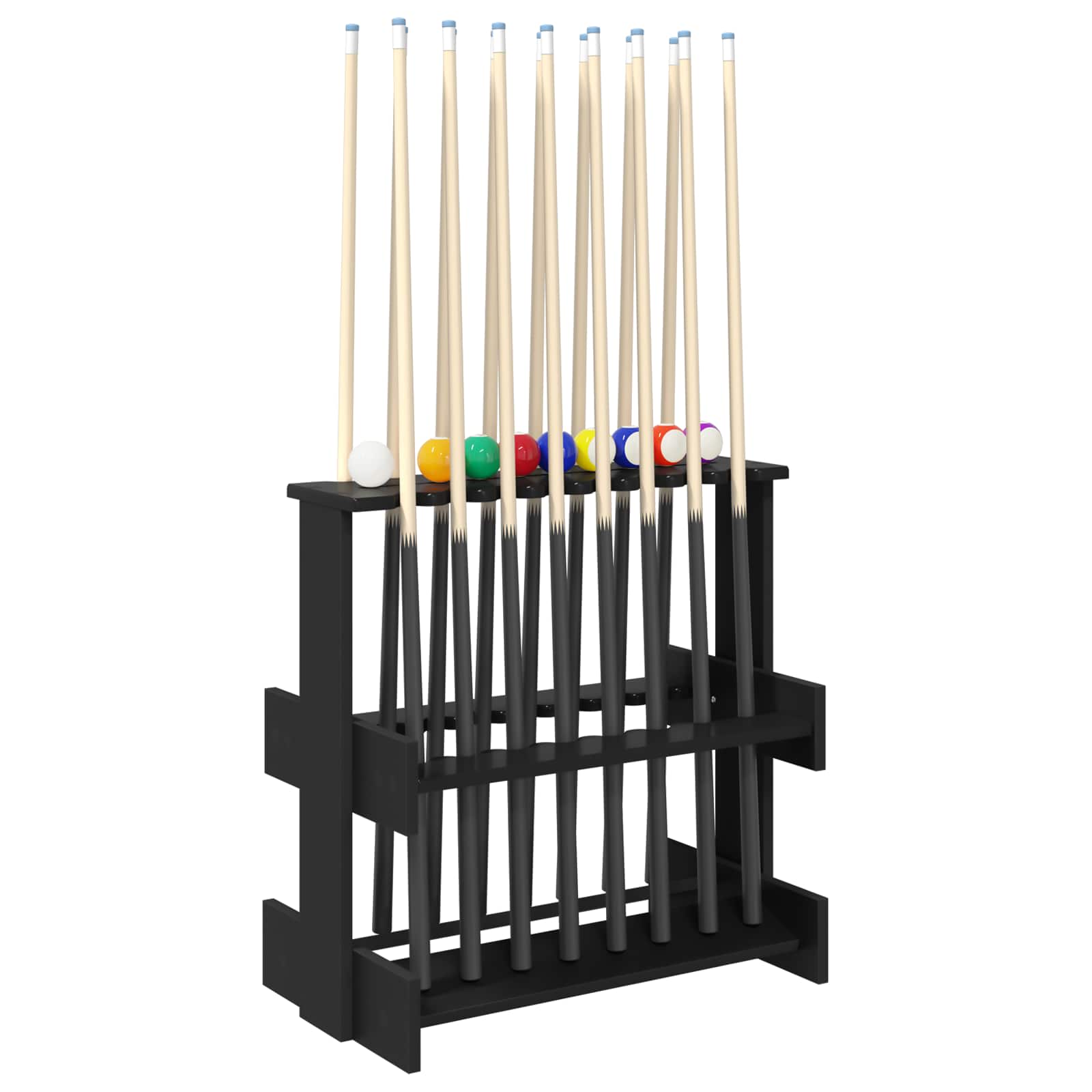 Billardqueue-Ständer Holzwerkstoff 60 x 35 x 60 cm Weiß
