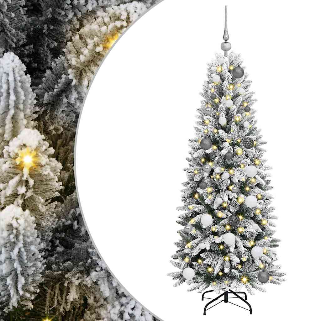 Künstlicher Weihnachtsbaum mit 150 LEDs mit Ständer Weiß 120 cm